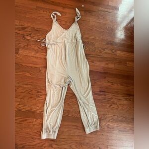 Isabel Taupe Jumpsuit Romper Tie Strap Lounge Boho One Piece XL